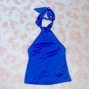 Nasty Gal Blue Halter Top